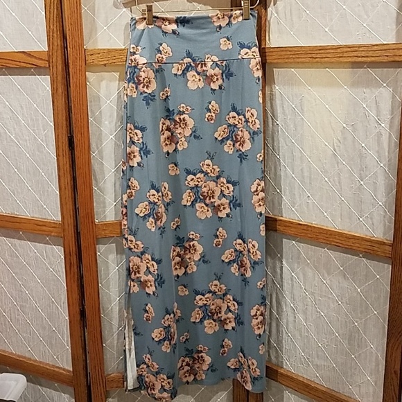 Agnes and Dora Women's Size Medium Maxi Skirt Dress Blossom Blues Light Blue - Picture 3 of 6